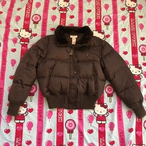 Y2k brown baby phat puffer jacket/vest